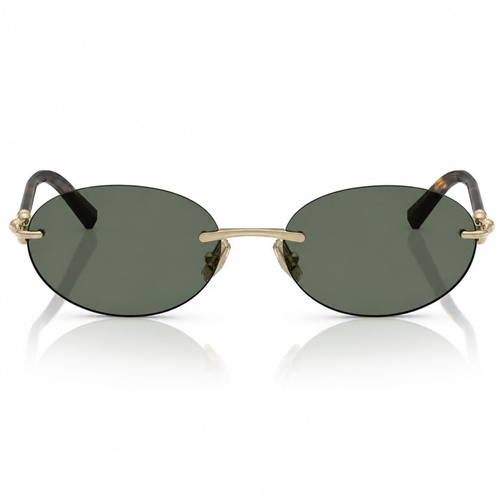 Óculos Duda Preto da Solune, com lentes ovais escuras e frente sem aro aparente.