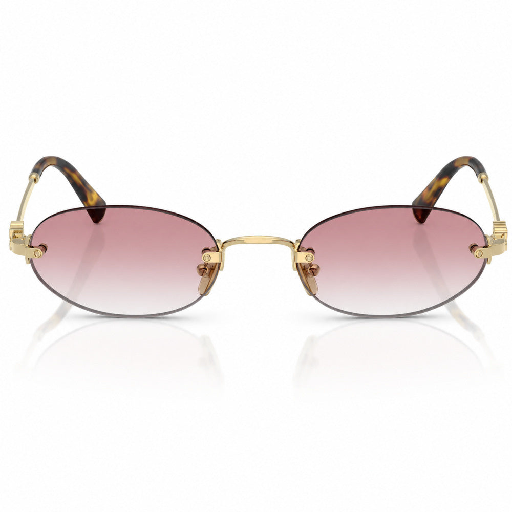 Óculos Verona Rosa da Solune, com lentes geométricas rosadas e frente sem aro aparente.